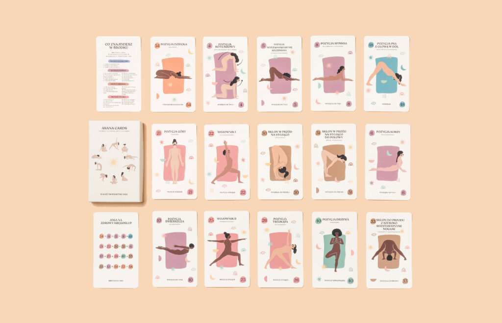 Asana Cards Zestaw Sun & Moon to kompletna kolekcja 93 ilustrowanych ...